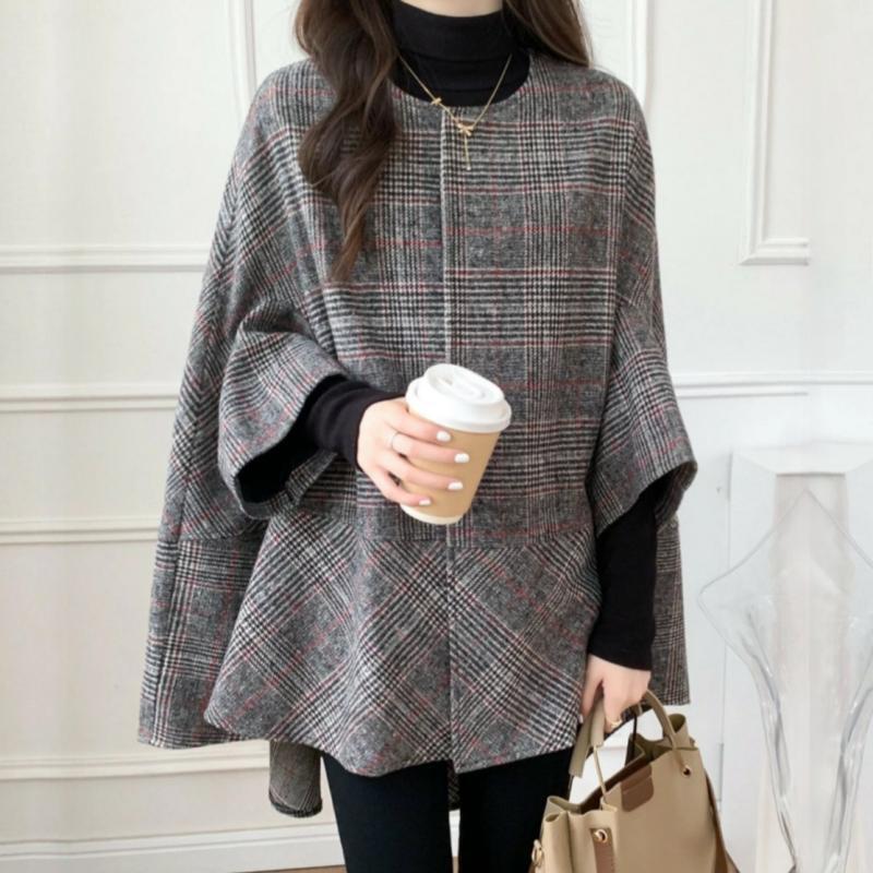 Damen Oversized Cardigan Karomuster Modern