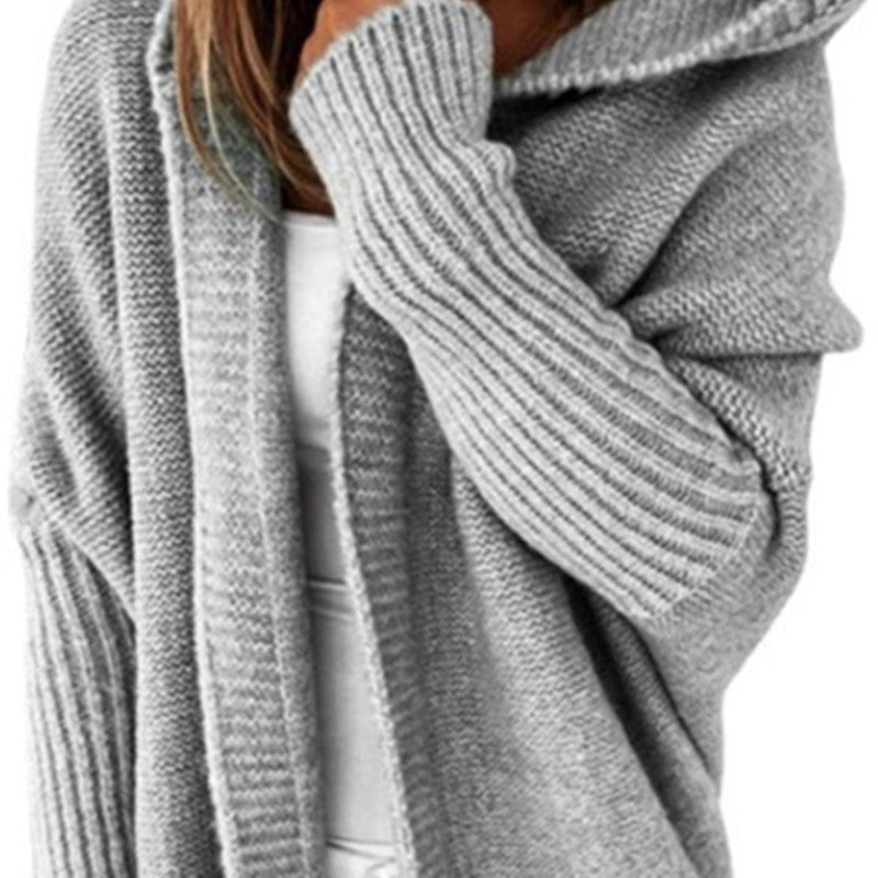 Damen Cardigan mit Kapuze Farbverlauf