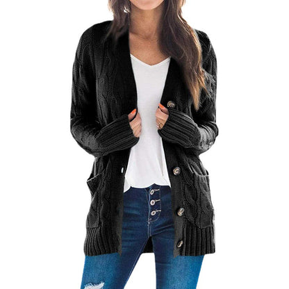 Damen Strickjacke Norvielle mit Zopfmuster und Taschen