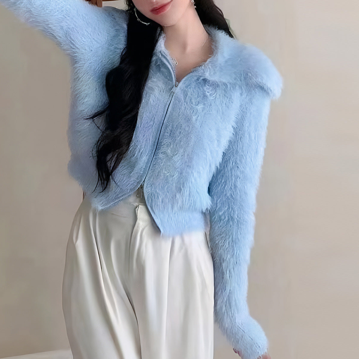 Damen Kurzjacke Flauschig Norvielle - Norvielle
