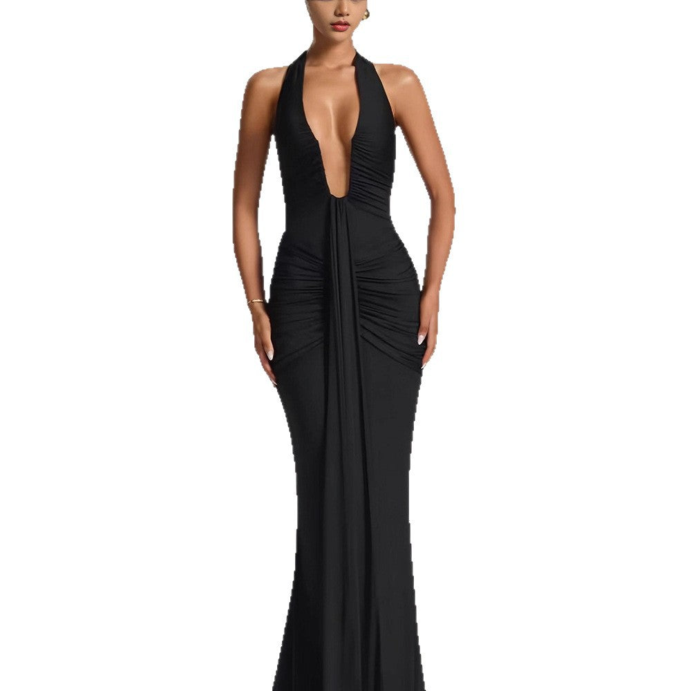 Damen Wickelkleid Elegantes V-Ausschnitt Fließender Rock Norvielle