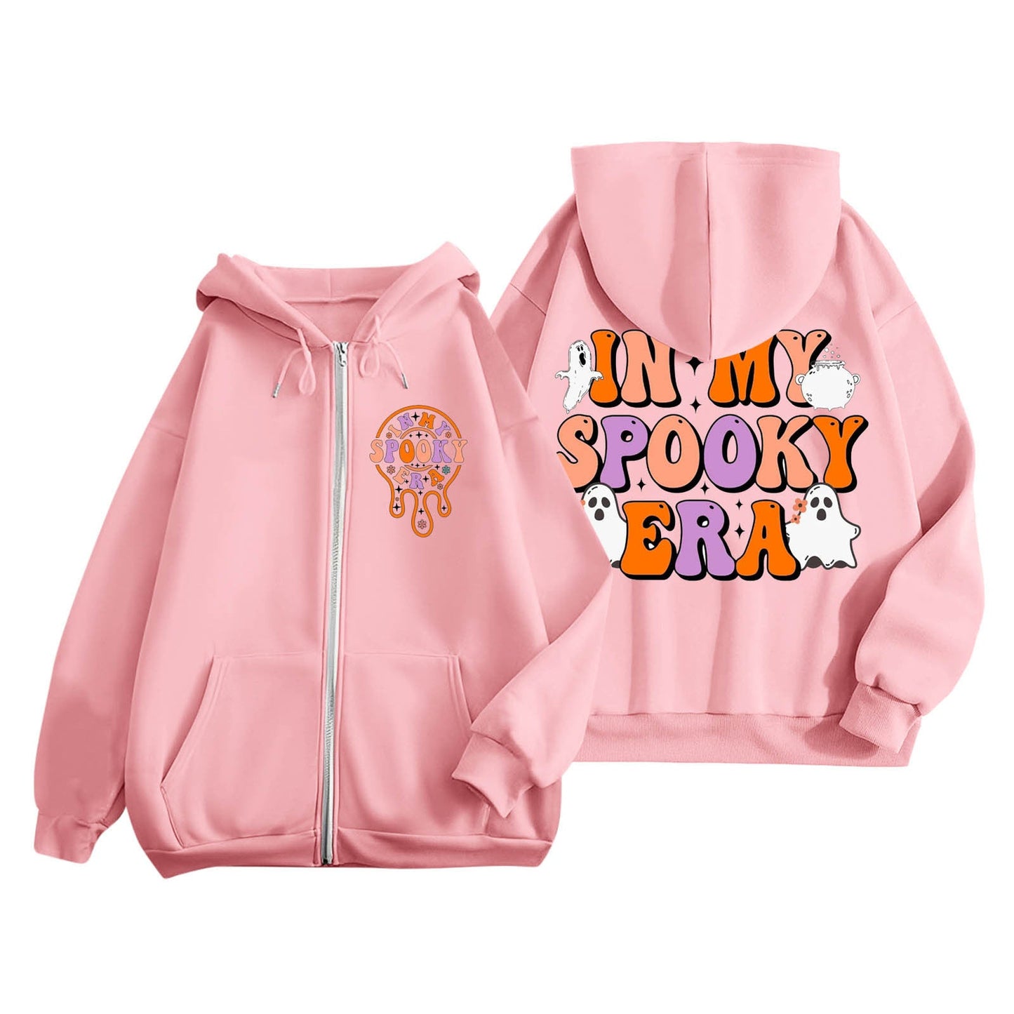 Damen Kapuzenjacke mit Aufdruck und Kängurutaschen