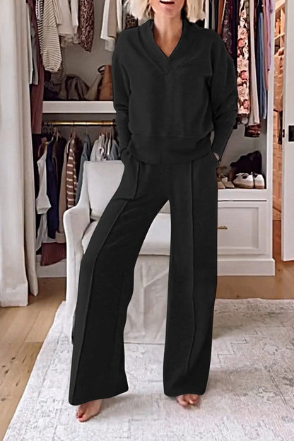 Damen Loungewear-Set V-Ausschnitt Weit Norvielle