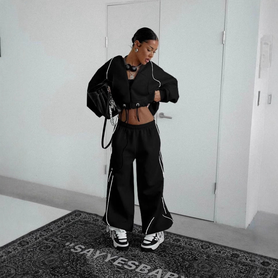 Damen Sport-Jogginganzug Weites Design Reißverschluss Norvielle
