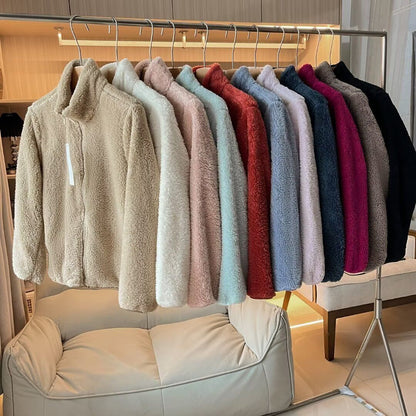Damen Fleecejacke Weiches Innenfutter Hochkragen Norvielle