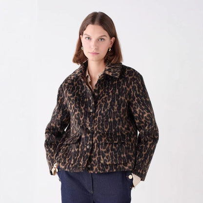 Damen Kurzmantel Leo-Muster Norvielle - Norvielle