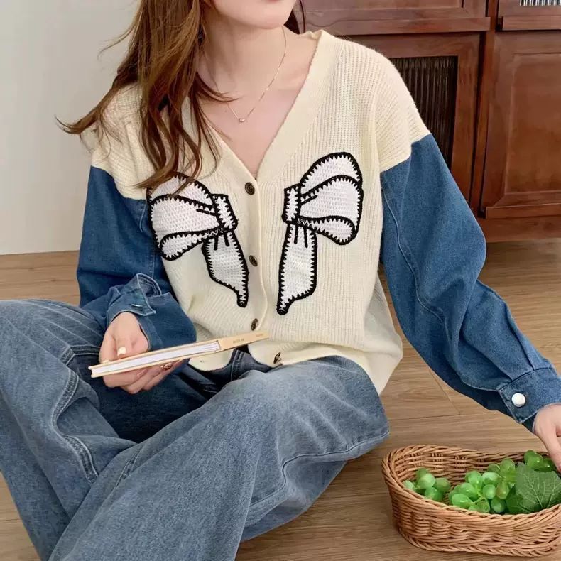 Damen Cardigan mit Schleifenstickerei Norvielle