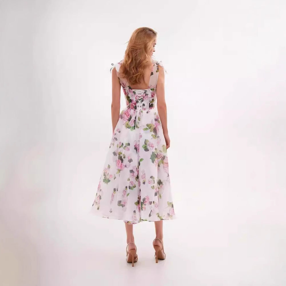 Damen Midi-Kleid Florales Design Norvielle