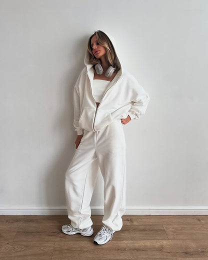 Damen Sportanzug Kapuzenjacke Jogginghose Norvielle Grau