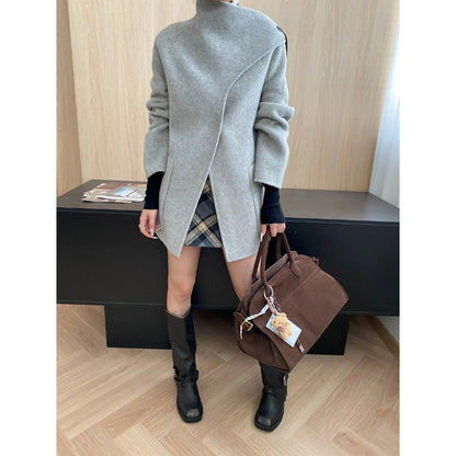 Damen Strickmantel Asymmetrisch Norvielle