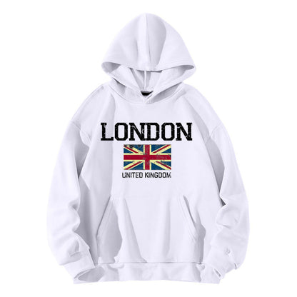 Damen Kapuzenpullover London-Style Kängurutasche Gemütlicher Schnitt