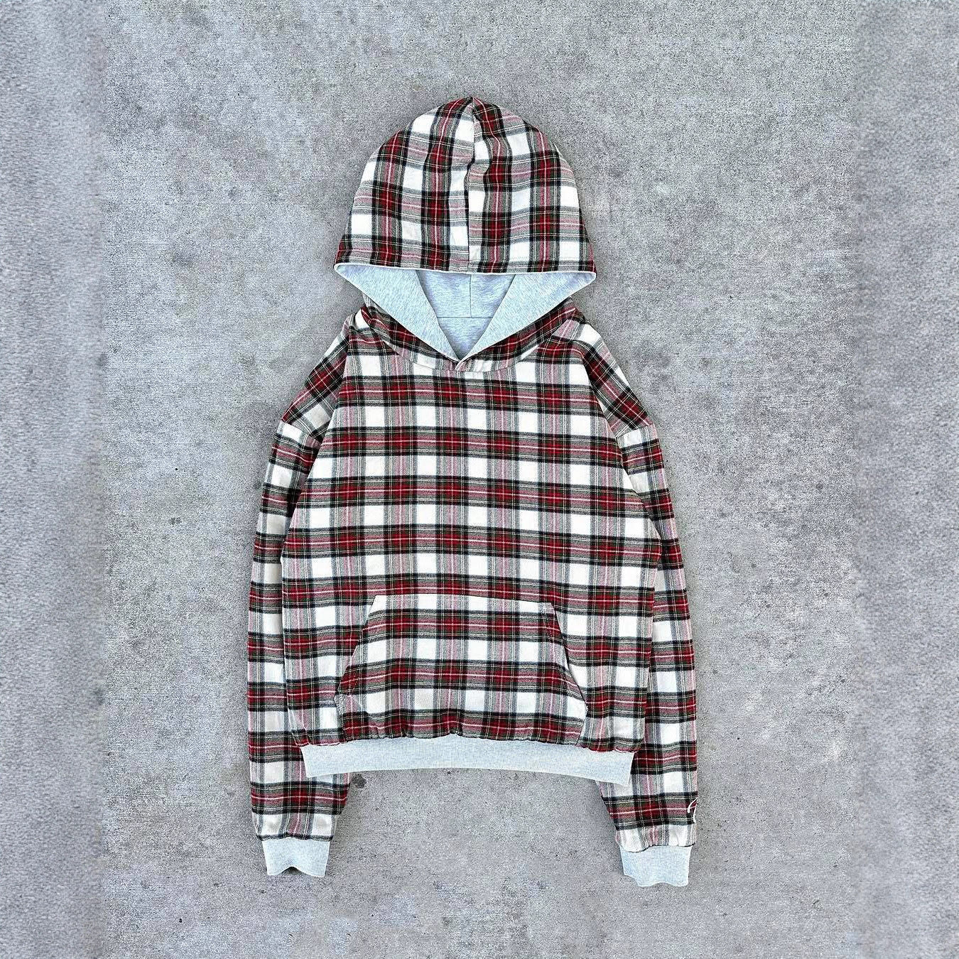 Damen Kapuzenpullover Karomuster Bequem