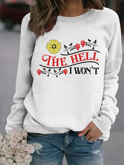 Damen Sweatshirt Verspielt Motiv Bequem Norvielle