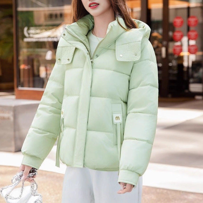 Damen Steppjacke Hochkragen Praktische Taschen Schwarz - Norvielle