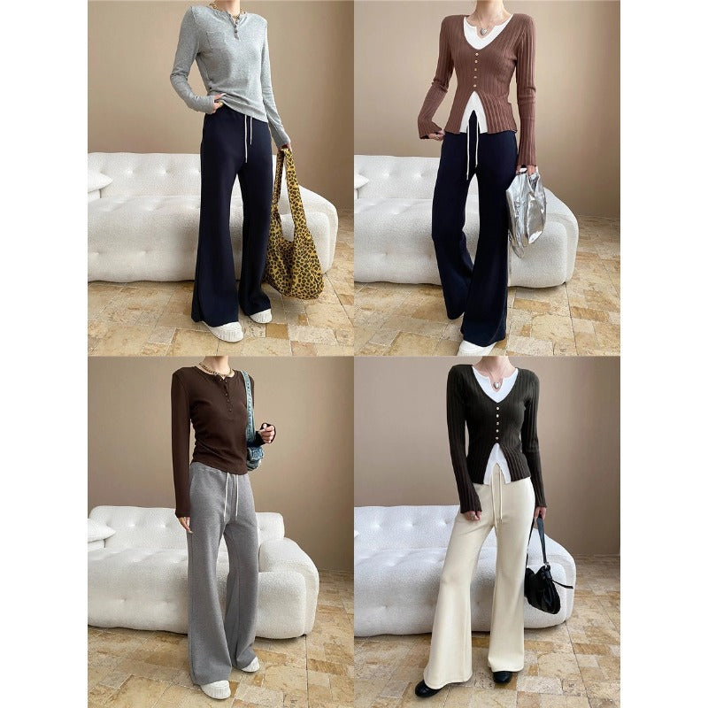 Damen Palazzohose Baumwollmix Bequem Norvielle