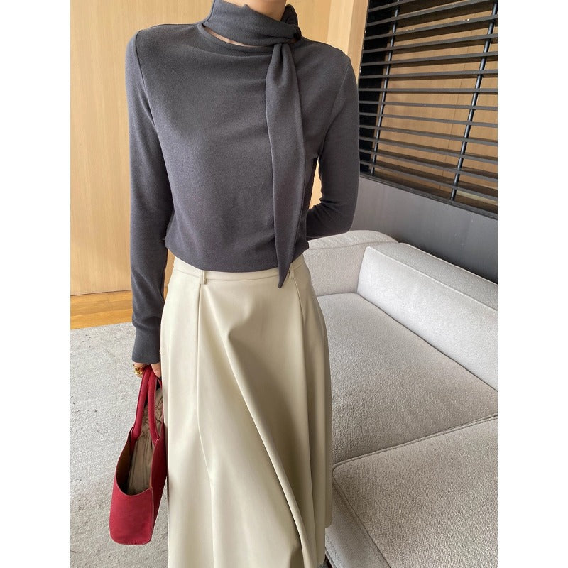 Damen Elegantes Longsleeve Wickelkragen Norvielle - Norvielle