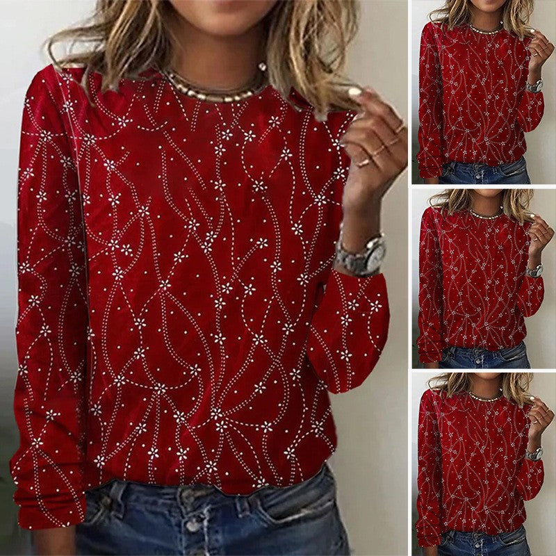 Damen Oberteil mit floralem Muster und Glitzerdetails - Norvielle