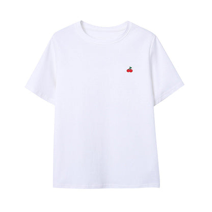 Damen T-Shirt Kurzarm Kirschmotiv