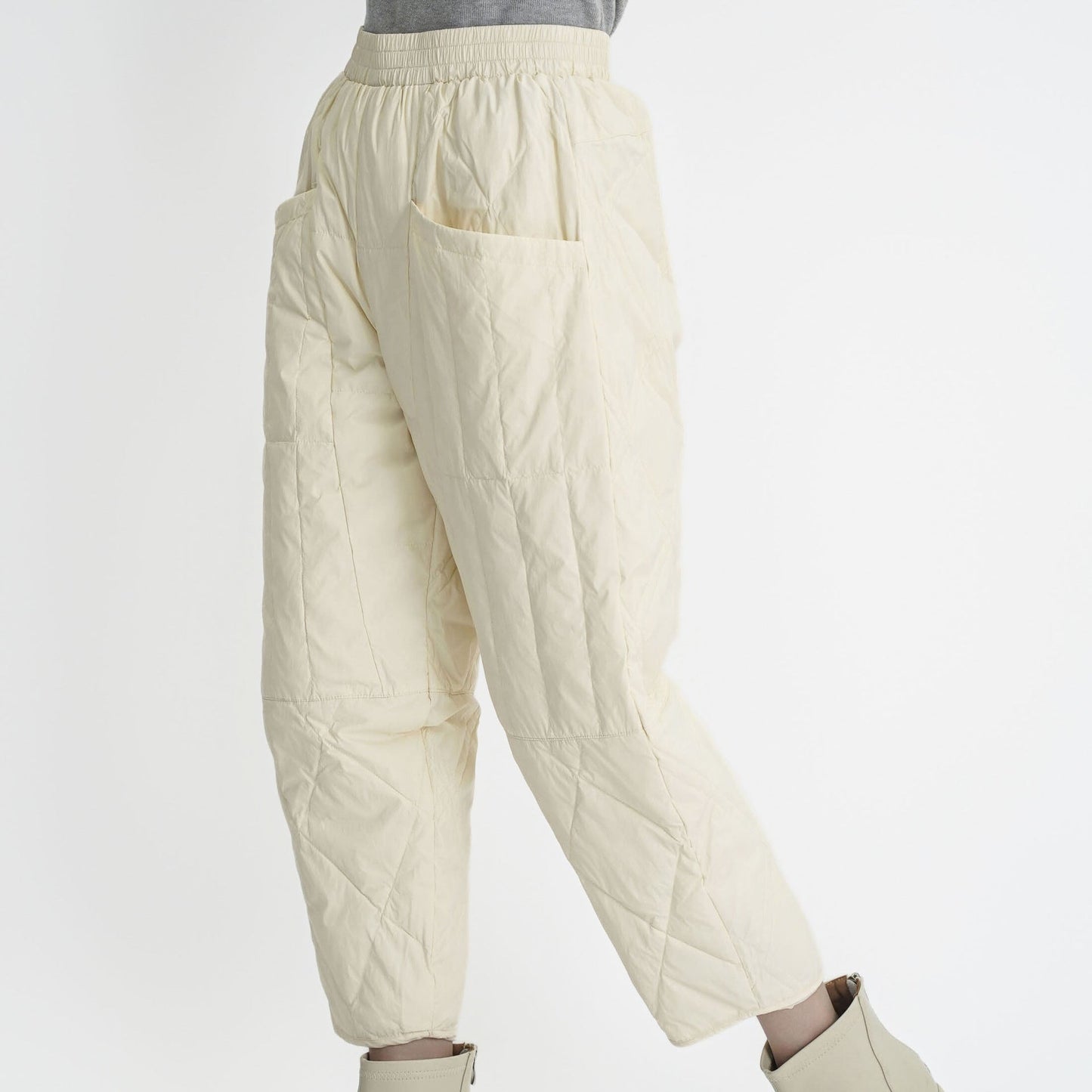 Damen Gefütterte Hose Elastikbund Taschen