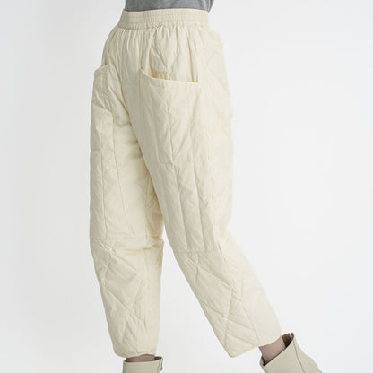 Damen Gefütterte Hose Elastikbund Taschen