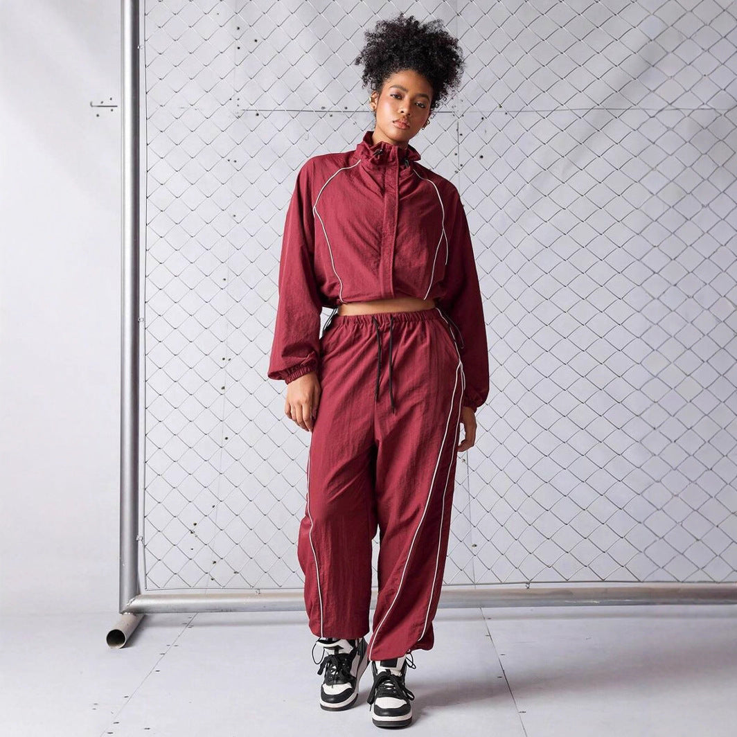Damen Sportjacke Lässig Hochkragen Elastisch Norvielle