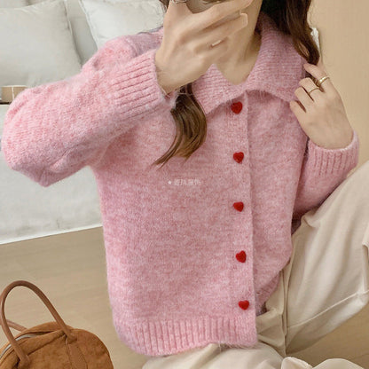 Damen Strickcardigan mit Herzen Norvielle