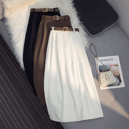 Damen Maxirock Elegante Taillenschnalle Norvielle - Norvielle