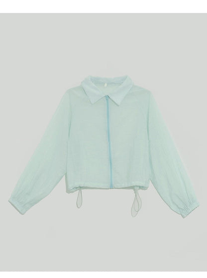 Damen Cropped Windjacke Kordelzug Norvielle