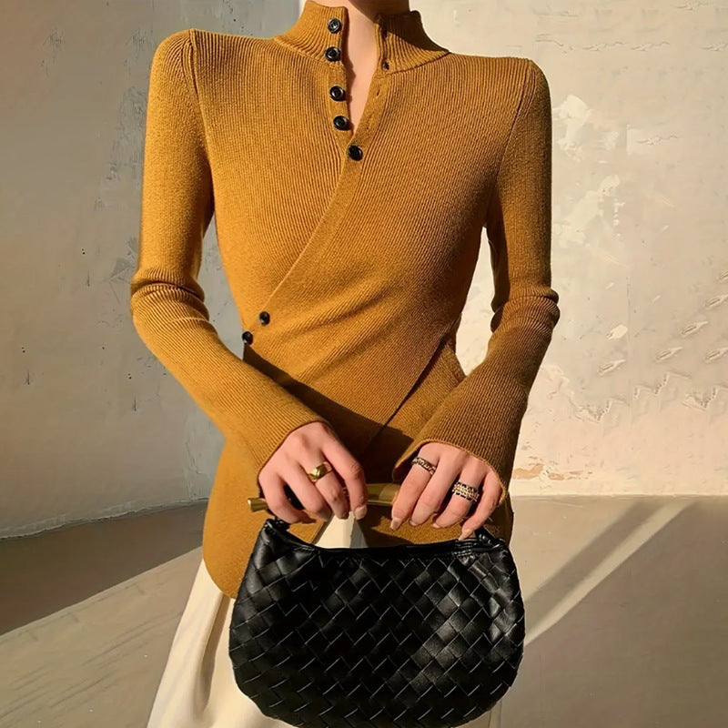 Damen Strickoberteil mit Knöpfen Norvielle