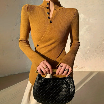 Damen Strickoberteil mit Knöpfen Norvielle