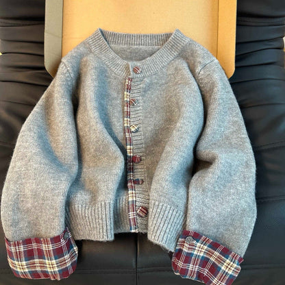Damen Strickjacke Kontrastinnenauskleidung Norvielle