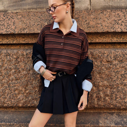 Damen Cardigan Gestreift Lässige Passform Norvielle