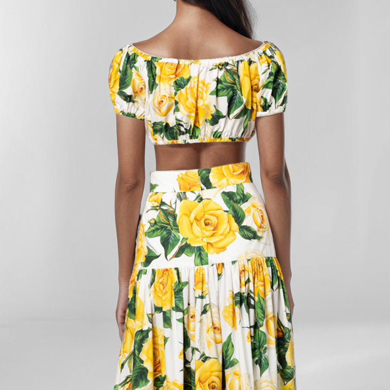 Damen Zweiteiliger Blumenmuster Anzug Norvielle