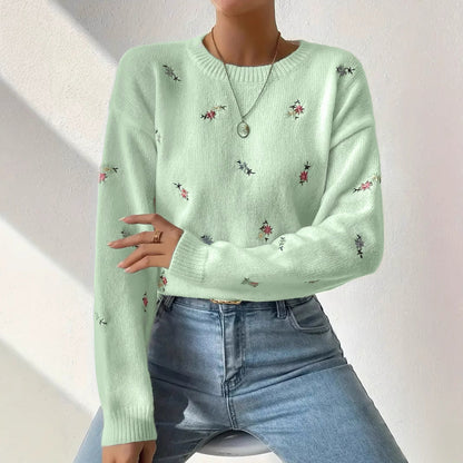 Damen Pulli Floral Stickerei Lässig Norvielle - Norvielle