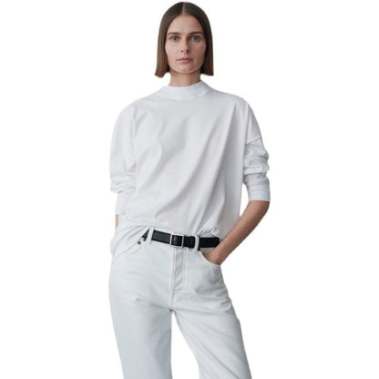 Damen Langarmshirt Hochgeschlossener Stehkragen Norvielle