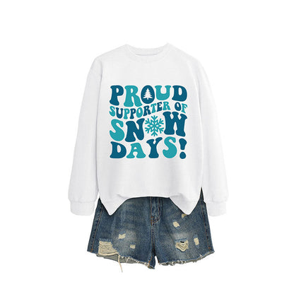 Damen Sweatshirt Kreativer Aufdruck Lässiger Schnitt Norvielle