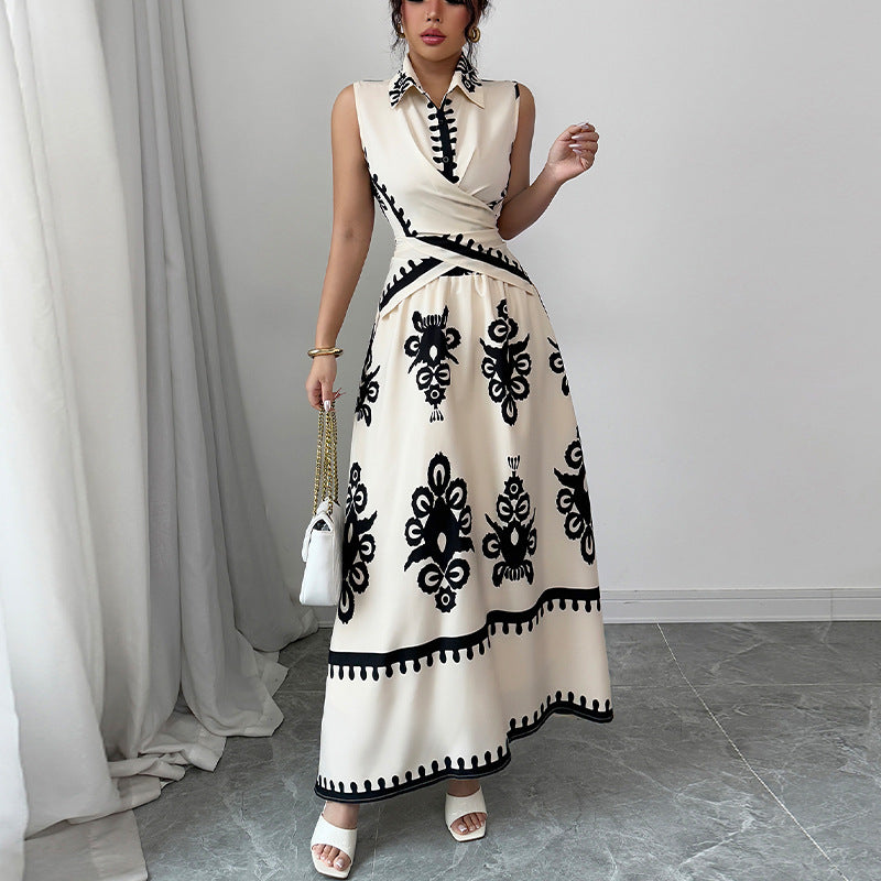 Damen Maxikleid Modernes Wickeldesign Florales Muster - Norvielle