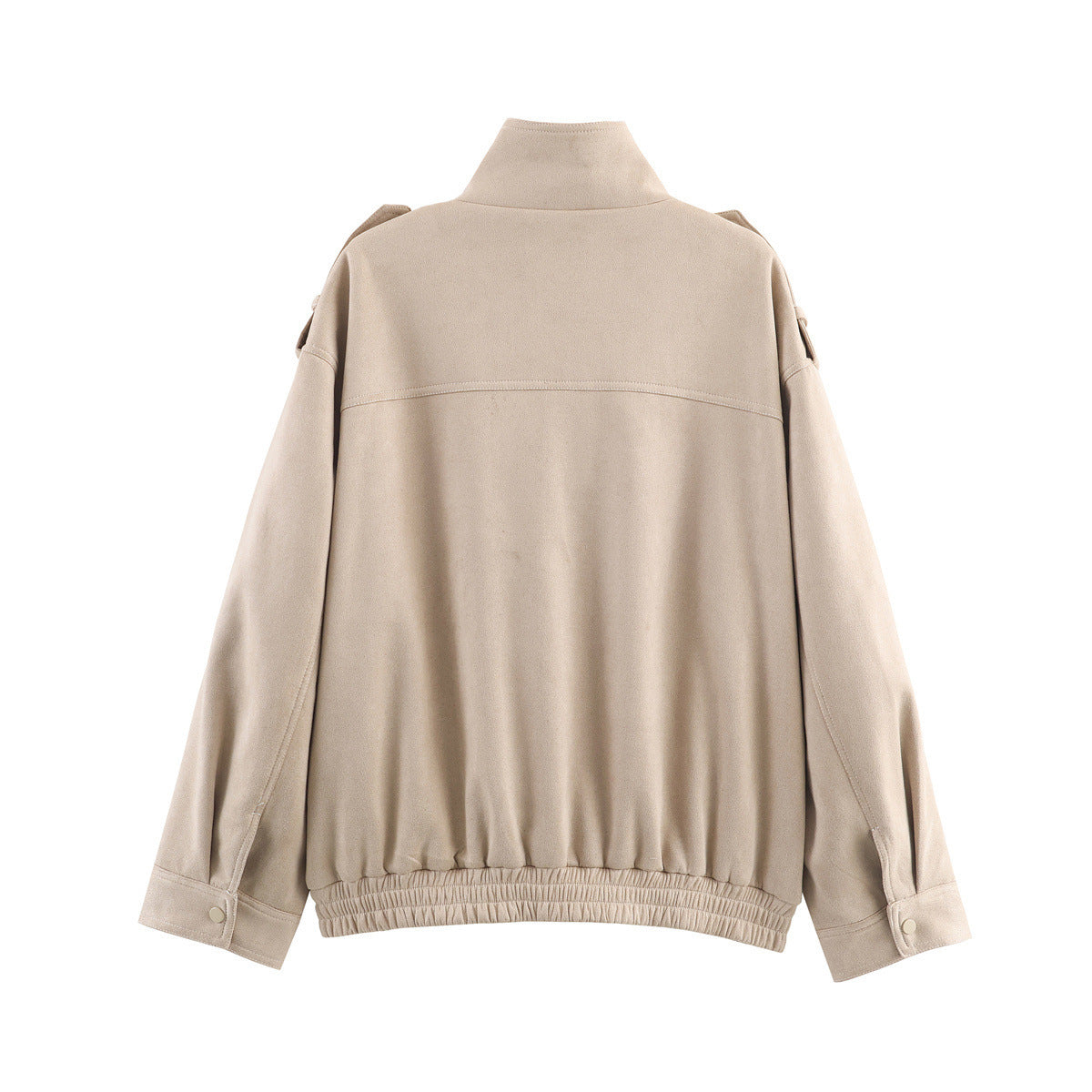Damen Utility-Jacke Praktische Taschen Hochschließender Kragen