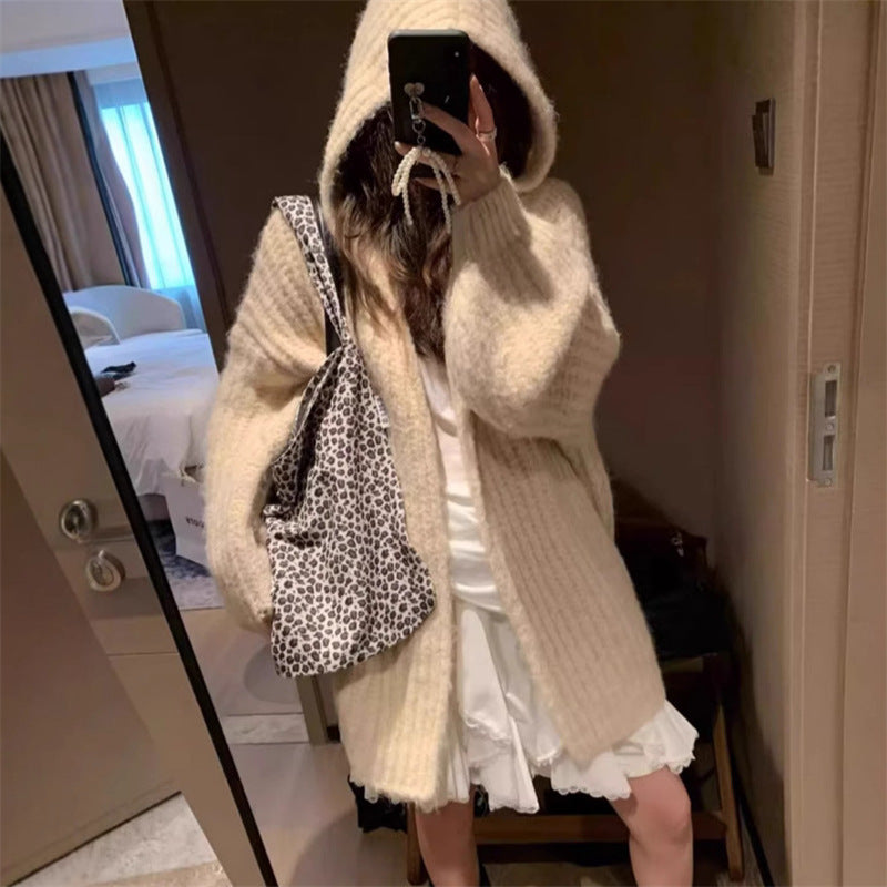 Damen Oversized Hoodie-Cardigan Kuschlig V-Ausschnitt Weit Norvielle - Norvielle