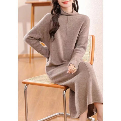 Damen Strickkleid Hochkragen Norvielle