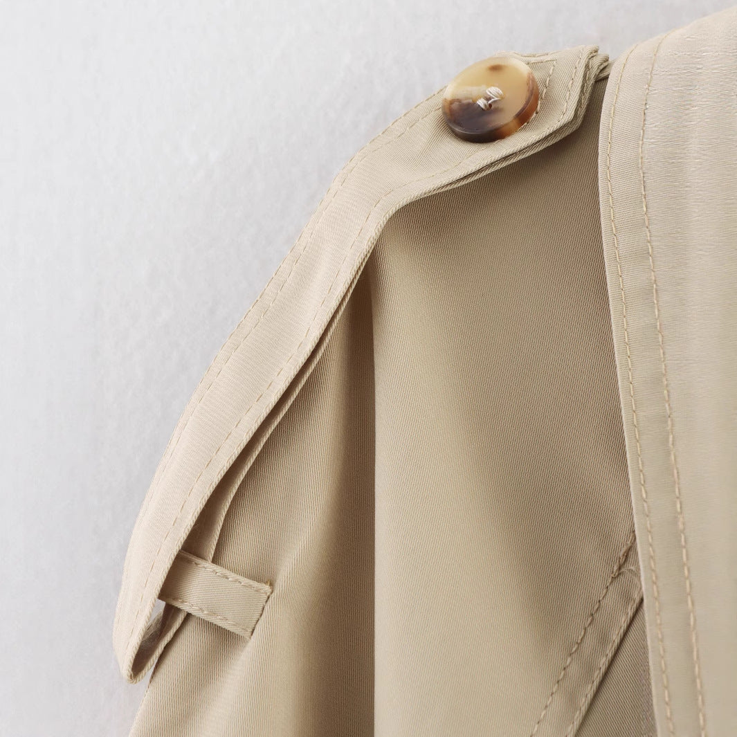 Damen Trenchcoat Asymmetrische Knopfleiste Taillengürtel Norvielle