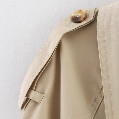 Damen Trenchcoat Asymmetrische Knopfleiste Taillengürtel Norvielle