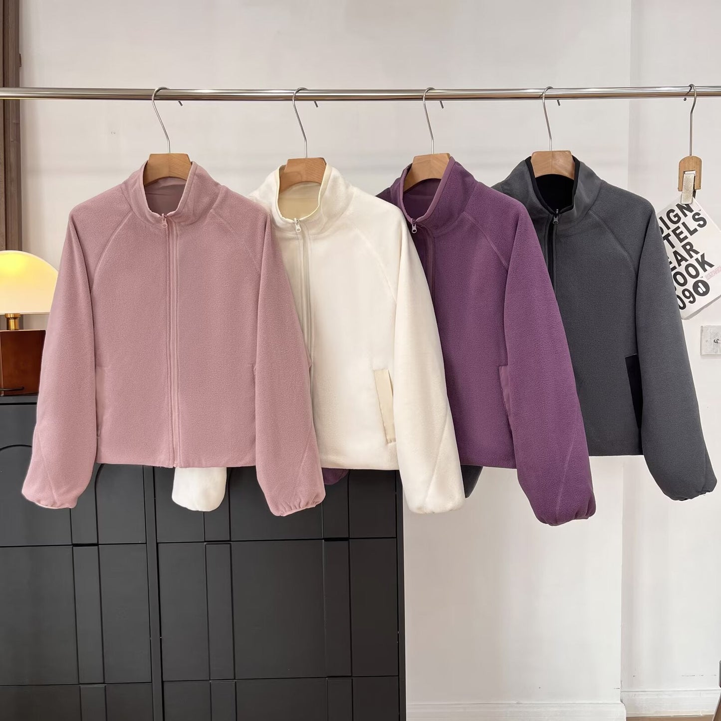 Damen Fleecejacke Kuschelig Hochkragen Eingrifftaschen Norvielle - Norvielle