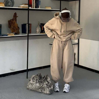 Damen Oversized Sweatanzug mit Kapuze und Bündchen Norvielle