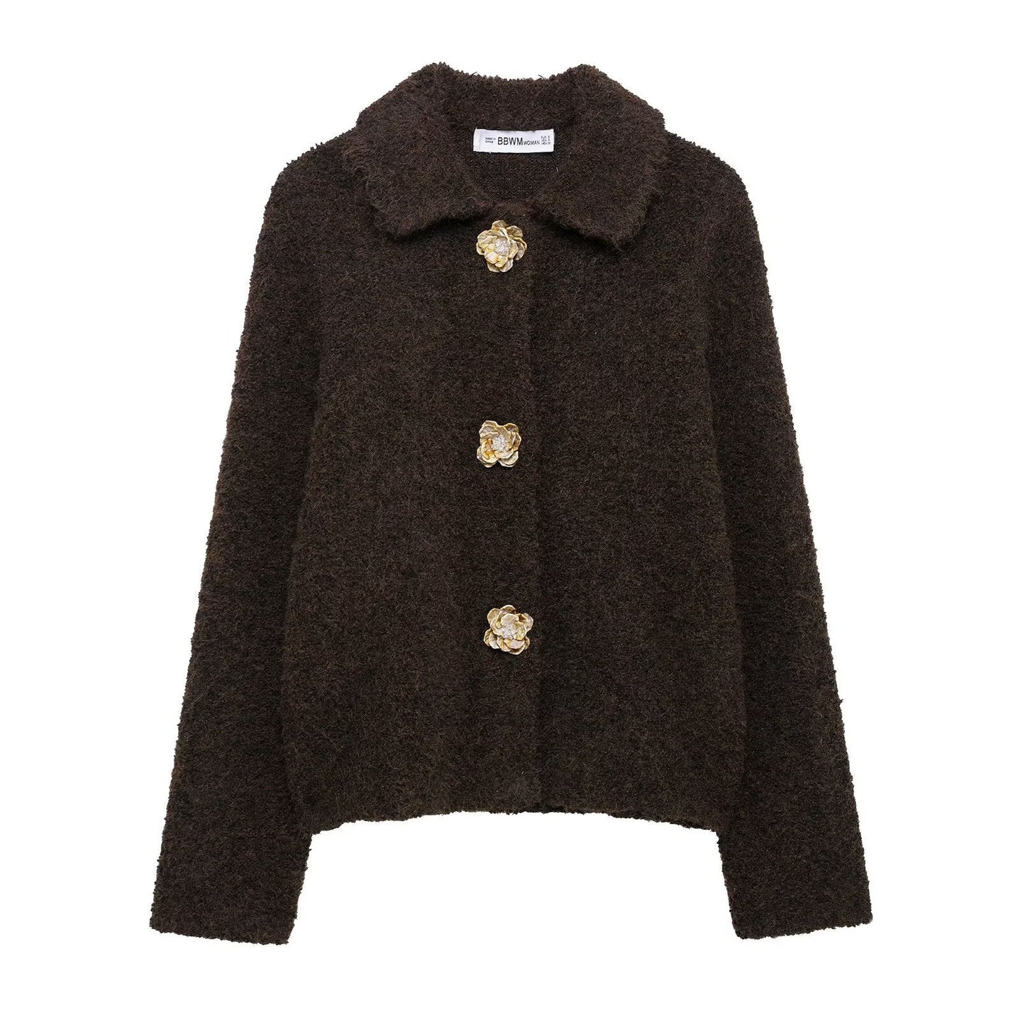 Damen Fleecejacke Kuschelig Knopfleiste Norvielle