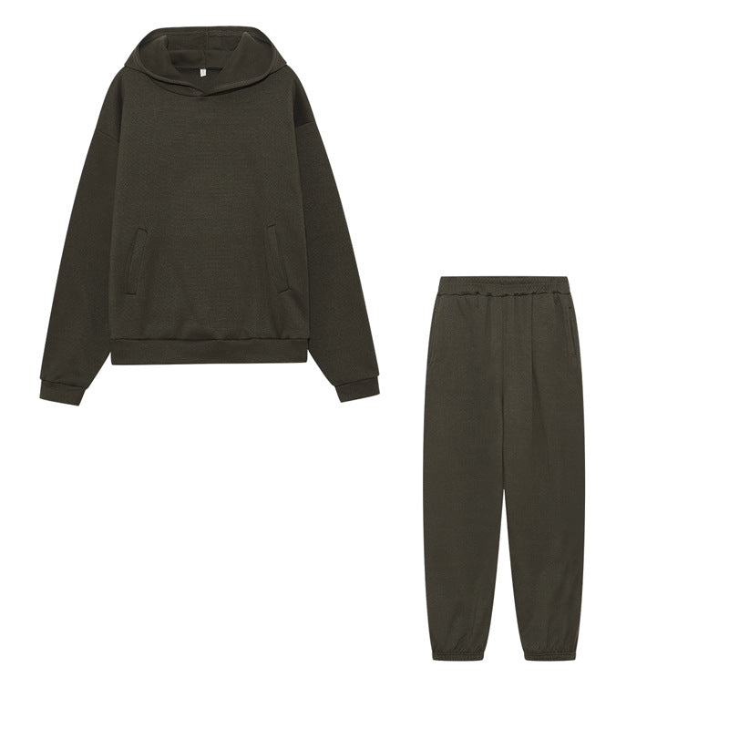 Damen Sportliches Hoodie Jogginghose Set Baumwolle