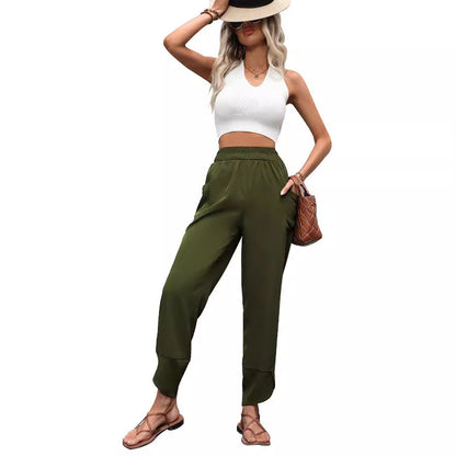 Damen Freizeithose Elastischer Taillenbund Bequem Norvielle