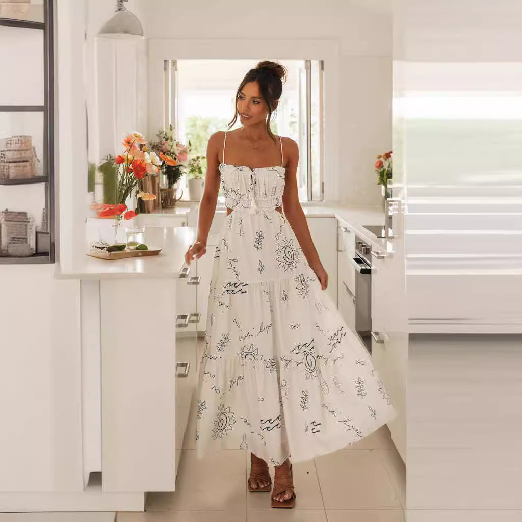 Damen Maxikleid Verstellbare Träger Elastisch Norvielle