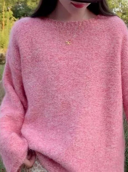 Damen Strickpullover Flauschig Weite Passform Norvielle