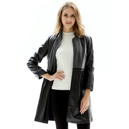 Damen Kunstlederjacke Taillierte Optik